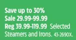 Canadian Tire Selected Steamers and Irons offer