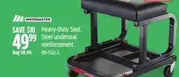 Canadian Tire MotoMaster Heavy-Duty Seat. Steel underseat reinforcement offer