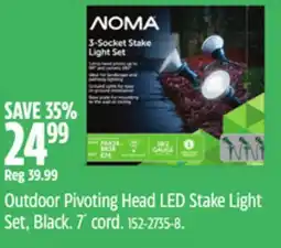 Canadian Tire NOMA Outdoor Pivoting Head LED Stake Light Set, Black. 7´ cord offer