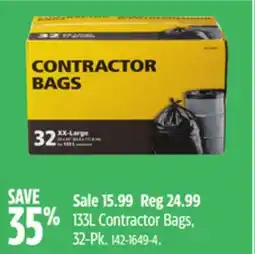 Canadian Tire 133L Contractor Bags offer