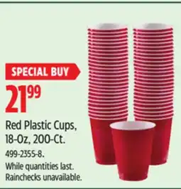 Canadian Tire Red Plastic Cups offer