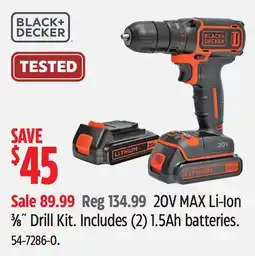 Canadian Tire 20V MAX Li-Ion 3⁄8˝ Drill Kit offer