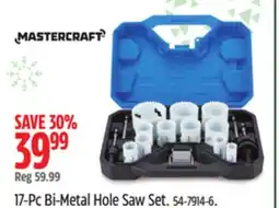 Canadian Tire Mastercraft 17-Pc Bi-Metal Hole Saw Set offer