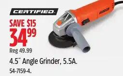 Canadian Tire 4.5˝ Angle Grinder, 5.5A offer