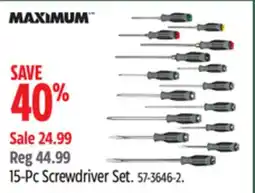 Canadian Tire MAXIMUM 15-Pc Screwdriver Set offer