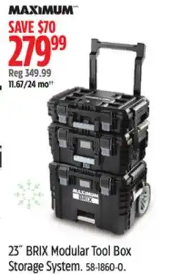 Canadian Tire MAXIMUM 23˝ BRIX Modular Tool Box Storage System offer