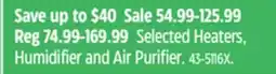 Canadian Tire NOMA Selected Heaters, Humidifier and Air Purifier offer