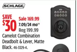 Canadian Tire Camelot Combination Deadbolt & Lever, Matte Black offer
