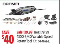 Canadian Tire Dremel 4300-5/40 Variable-Speed Rotary Tool Kit offer