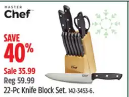 Canadian Tire MASTER Chef 22-Pc Knife Block Set offer