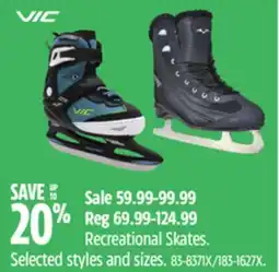 Canadian Tire Recreational Skates offer