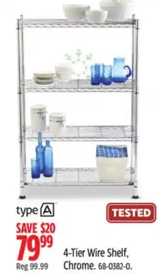 Canadian Tire Type A 4-Tier Wire Shelf, Chrome offer