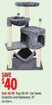 Canadian Tire Cat Craft Cat Tower, Scratcher and Hammock, 47˝ offer