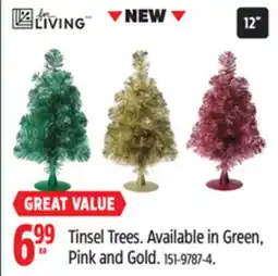 Canadian Tire FOR LIVING Tinsel Trees offer