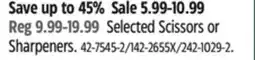 Canadian Tire Selected Scissors or Sharpeners offer