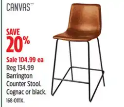 Canadian Tire CANVAS Barrington Counter Stool. Cognac or black offer