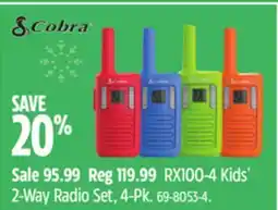 Canadian Tire Cobra 2-Way Radio Set, 4-Pk offer