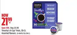 Canadian Tire Keurig Timothy's K-Cup Pods offer