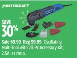 Canadian Tire Mastercraft Oscillating Multi-Tool with 20-Pc Accessory Kit offer