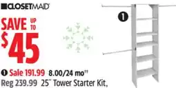 Canadian Tire ClosetMaid 25˝ Tower Starter Kit offer
