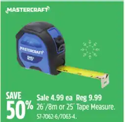 Canadian Tire MASTERCRAFT 26´/8m or 25´ Tape Measure offer