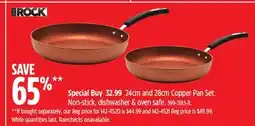 Canadian Tire Heritage 24cm and 28cm Copper Pan Set. Non-stick, dishwasher & oven safe offer
