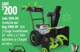Canadian Tire 2-Stage Snowblower, 24 with 2×7.5Ah Batteries & Charger offer