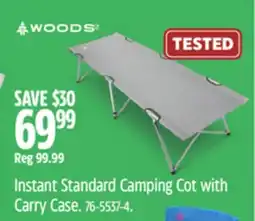 Canadian Tire Instant Standard Camping Cot with Carry Case offer