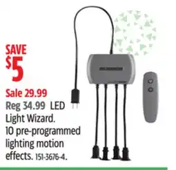 Canadian Tire Light Wizard. 10 pre-programmed lighting motion effects offer