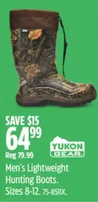 Canadian Tire Yukon Men's Lightweight Hunting Boots offer