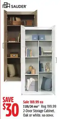 Canadian Tire Sauder 2-Door Storage Cabinet. Oak or white offer