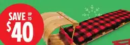 Canadian Tire 4´ Wooden Toboggan with Plaid Seat Pad offer