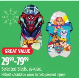 Canadian Tire Selected Sleds offer
