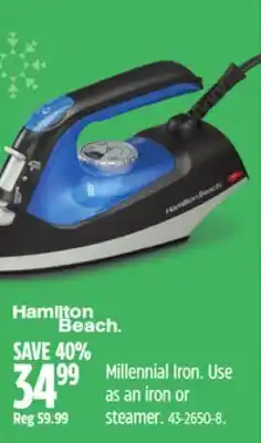 Canadian Tire Hamilton Beach Millennial Iron offer
