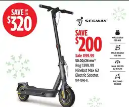 Canadian Tire Ninebot Max G2 Electric Scooter offer