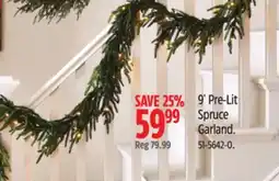 Canadian Tire CANVAS 9' Pre-Lit Spruce Garland offer