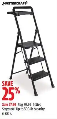 Canadian Tire Mastercraft 3-Step Stepstool Up to 300-lb capacity offer