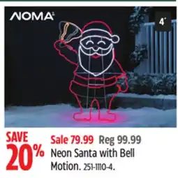 Canadian Tire NOMA Neon Santa with Bell Motion offer