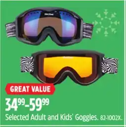 Canadian Tire Decibel Selected Adult and Kids' Goggles offer
