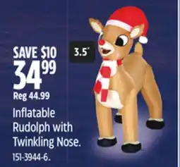 Canadian Tire Gemmy Inflatable Rudolph with Twinkling Nose offer