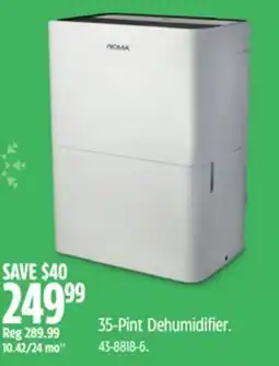 Canadian Tire 35-Pint Dehumidifier offer