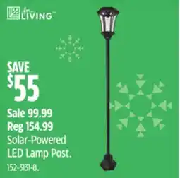 Canadian Tire For Living Solar-Powered LED Lamp Post offer