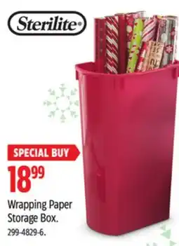 Canadian Tire Sterlite Wrapping Paper Storage Box offer