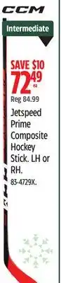 Canadian Tire CCM Jetspeed Prime Composite Hockey Stick. LH or RH offer