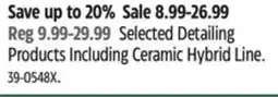 Canadian Tire Turtle Selected Detailing Products Including Ceramic Hybrid Line offer