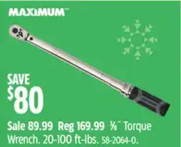 Canadian Tire MAXIMUM 3⁄8˝Torque Wrench offer