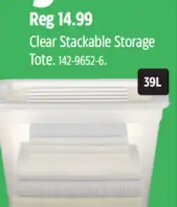 Canadian Tire type A Clear Stackable Storage Tote offer