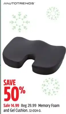 Canadian Tire Memory Foam and Gel Cushion offer