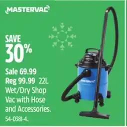 Canadian Tire Mastervac Wet/Dry Shop Vac with Hose and Accessories offer