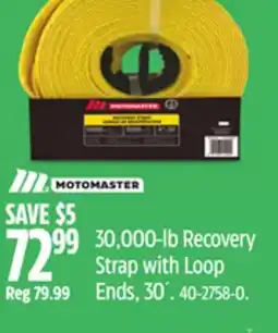 Canadian Tire MotoMaster 30,000-lb Recovery Strap with Loop Ends, 30´ offer